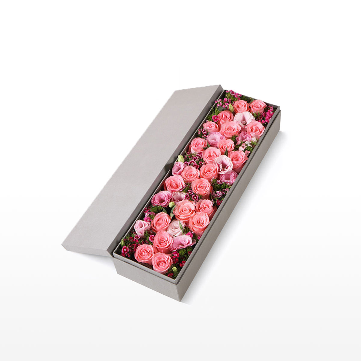 🌹 21 Pink Roses Gift Box - Fast Delivery | Rén Gifts to China