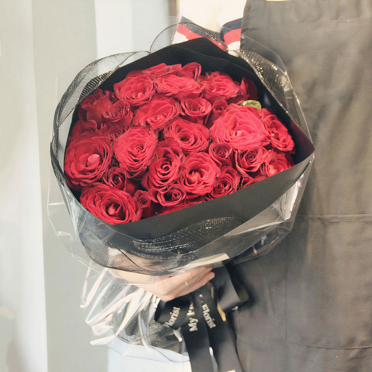 Bouquet de 33 roses rouges