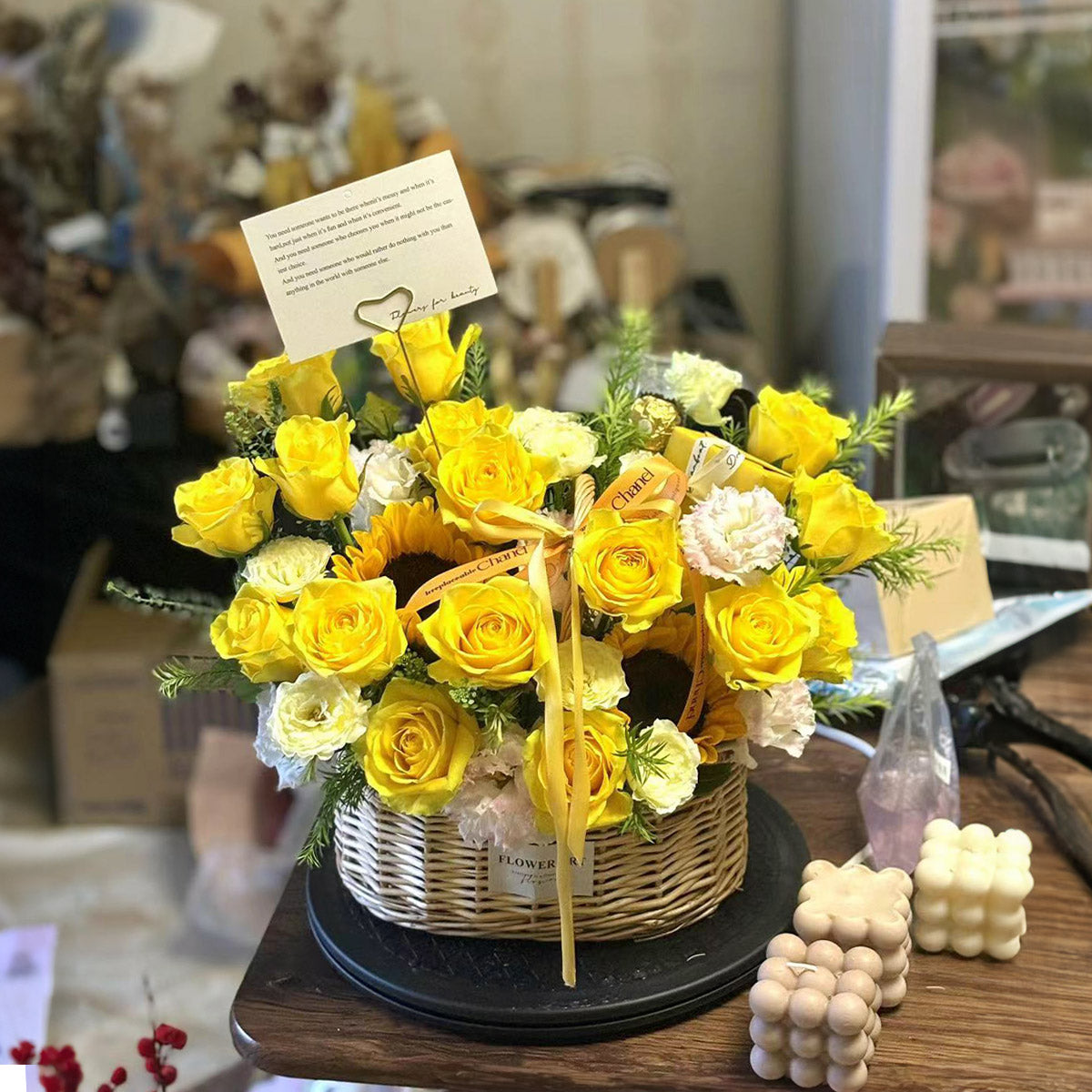 Basket of Sunflowers