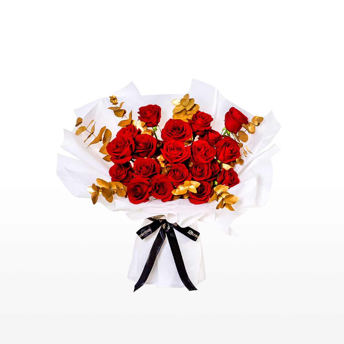 Golden Red Rose Bouquet