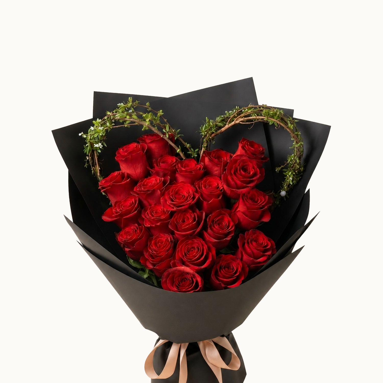 Heart Shaped Red Rose Bouquet