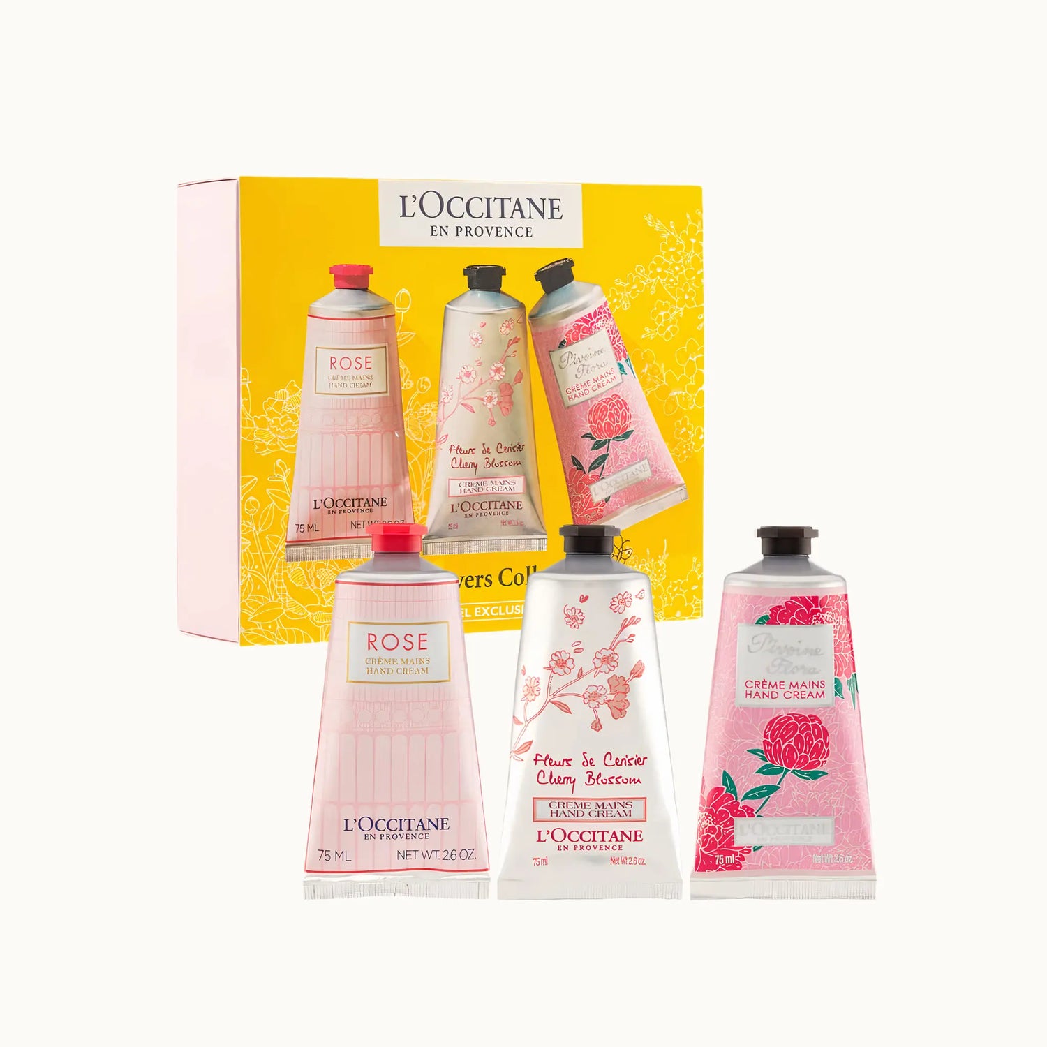 Pink Flowers Hand Cream Trio