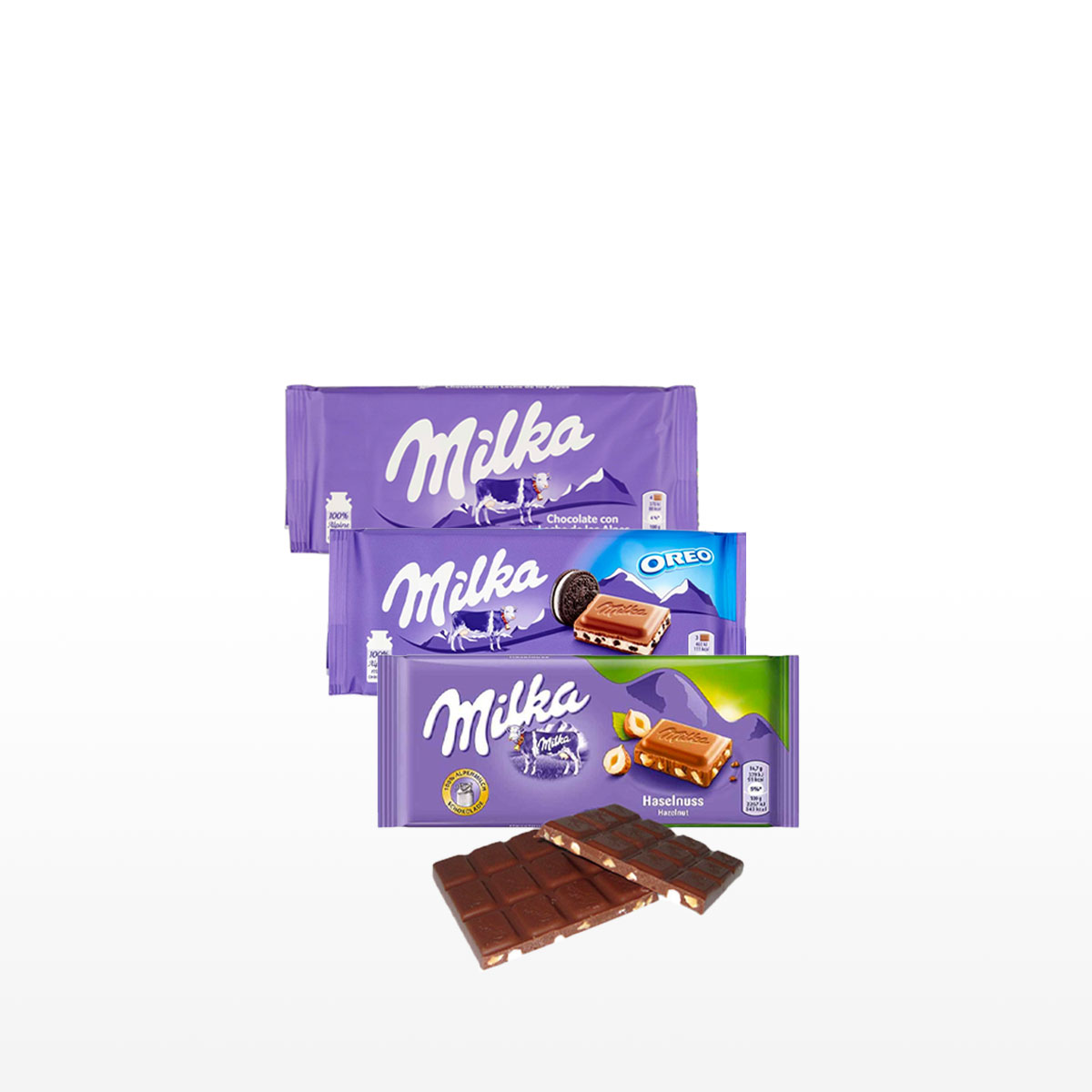 Assortiment de 3 barres de chocolat Milka