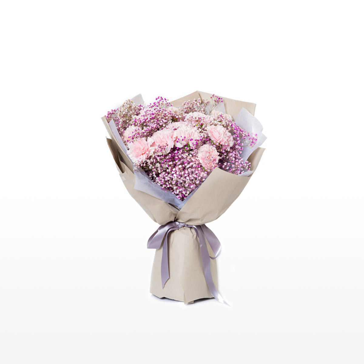 Œillet rose et gypsophile