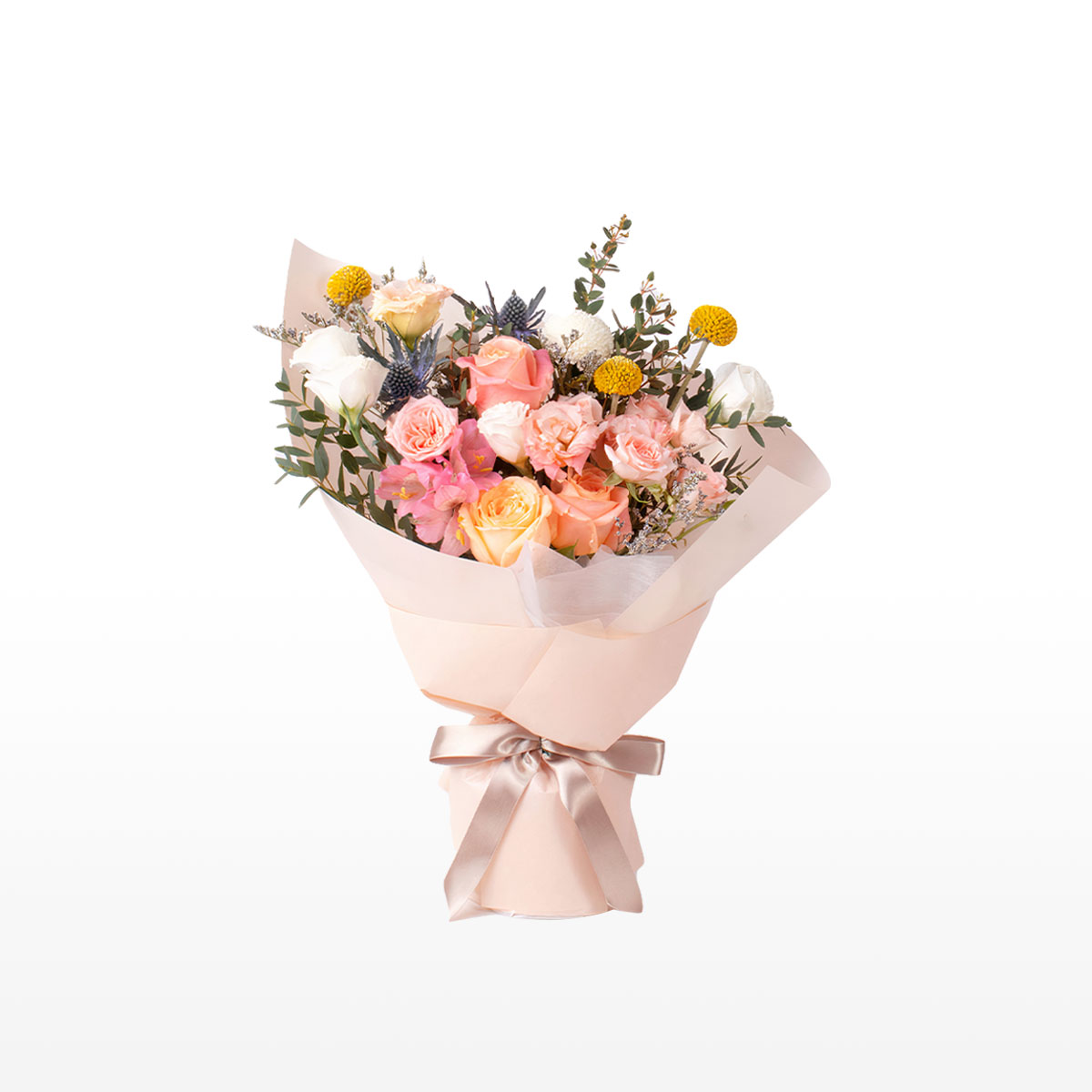 Bouquet de fleurs roses pastel