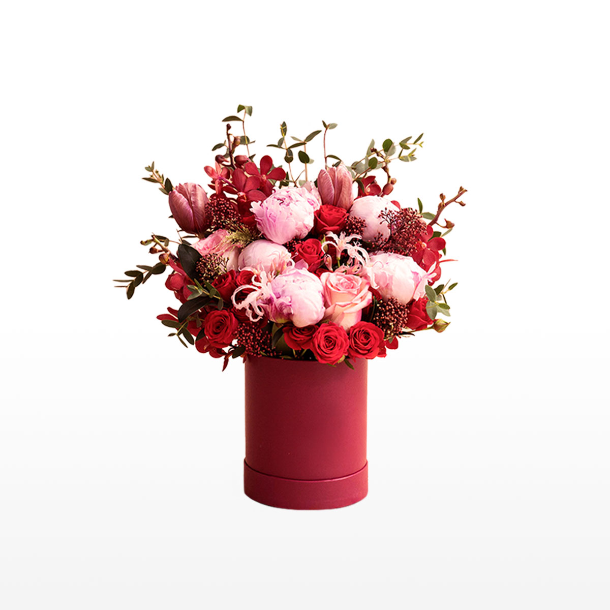 Bouquet de la boîte Royale rouge