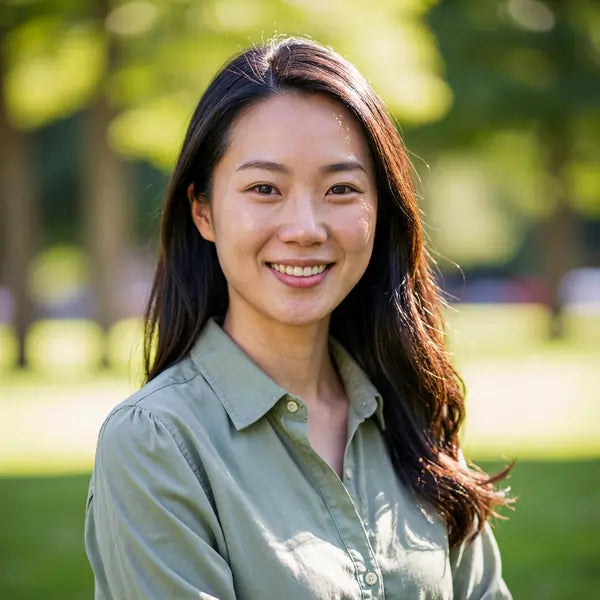 Sue from Ren Gifts Customer Support, standing in a park