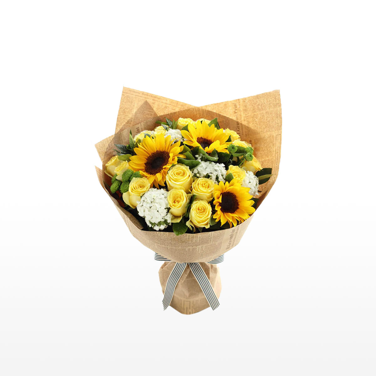 Bouquet de fleurs de tournesol et de rose