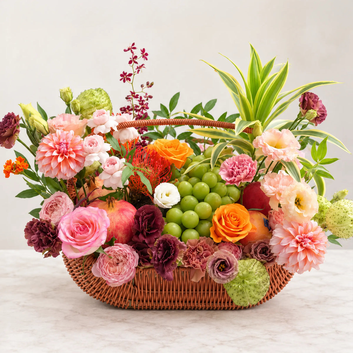 Sweet Blooms Fruit Basket