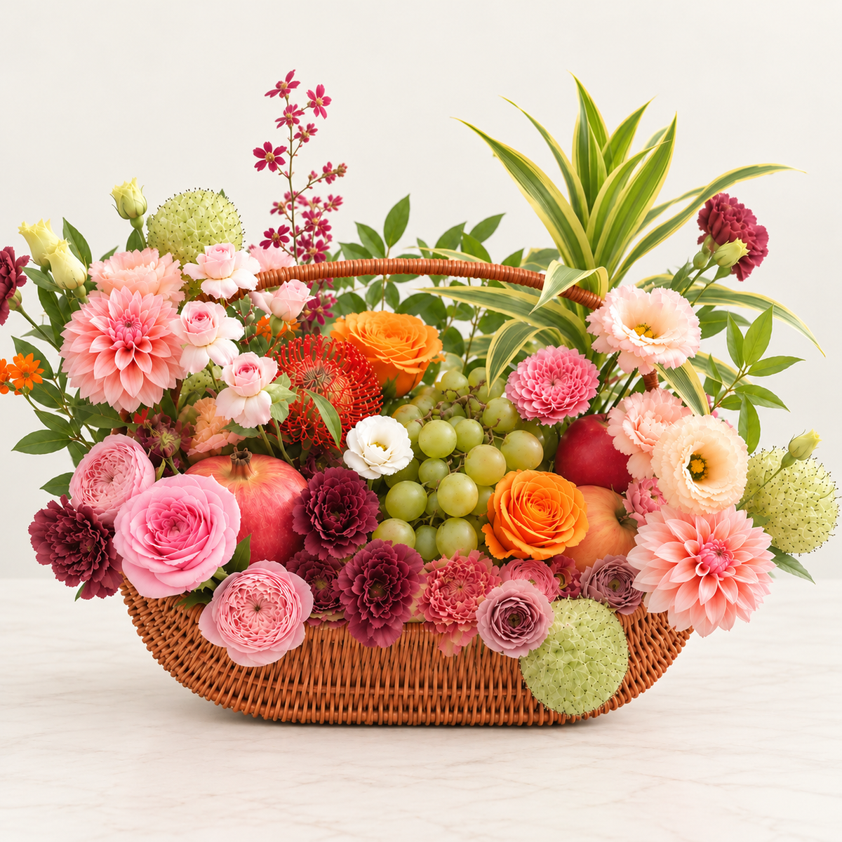 Sweet Blooms Fruit Basket