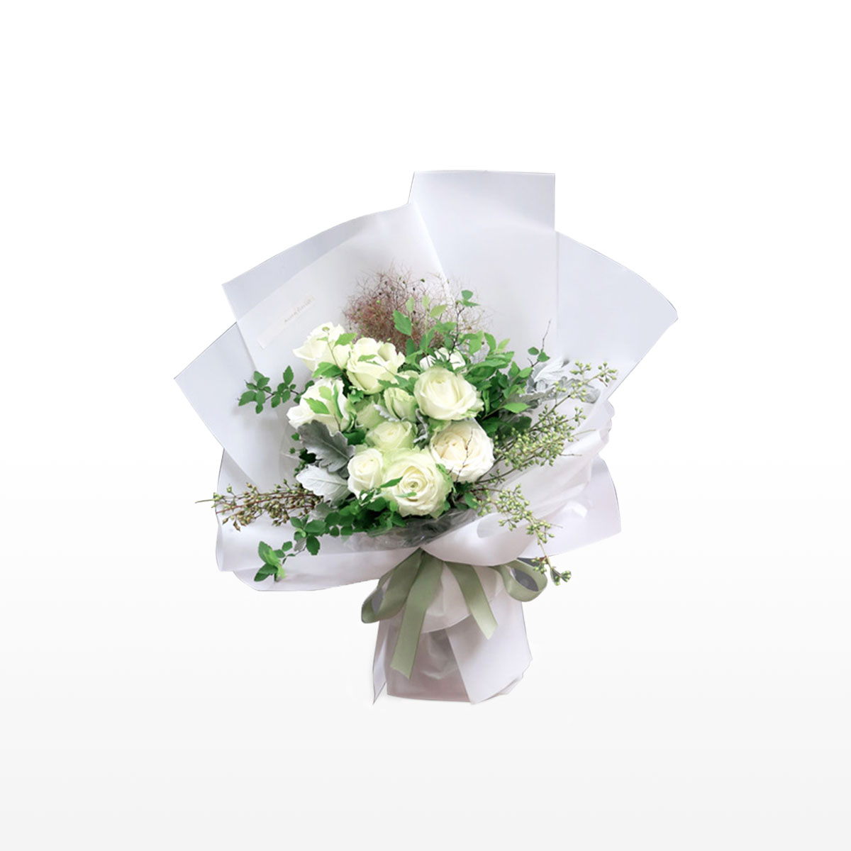 White Rose & Seasonal Flower Bouquet